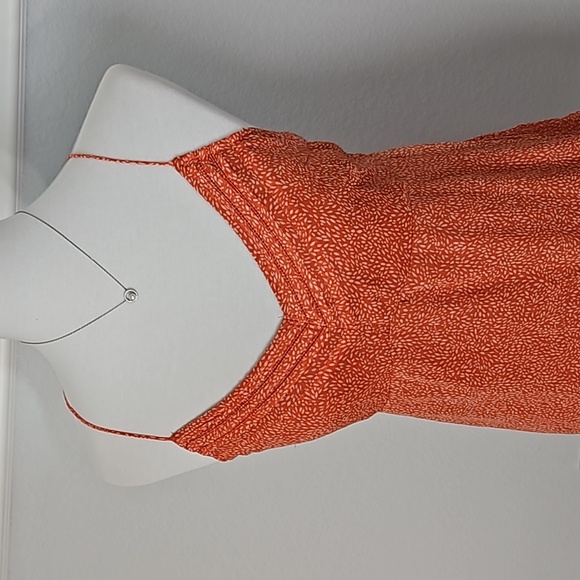 Abercrombie & Fitch Corset Tie Back Dress Orange White M - Picture 9 of 16